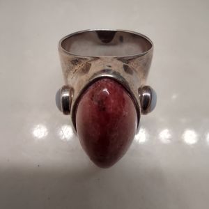 Large vintage sterling silver ring, size 6